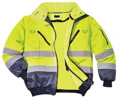 Munkavédelmi kabát, jól láthatósági, 3 az 1-ben, XL méret " Hi-Vis", sárga-tengerészkék