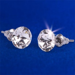 Fülbevaló, natúr fehér SWAROVSKI® kristállyal, 8mm, ART CRYSTELLA®
