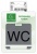 Információs tábla, öntapadó, 7,5x7,5 cm, alumíniumhatású, EXACOMPTA, "WC"